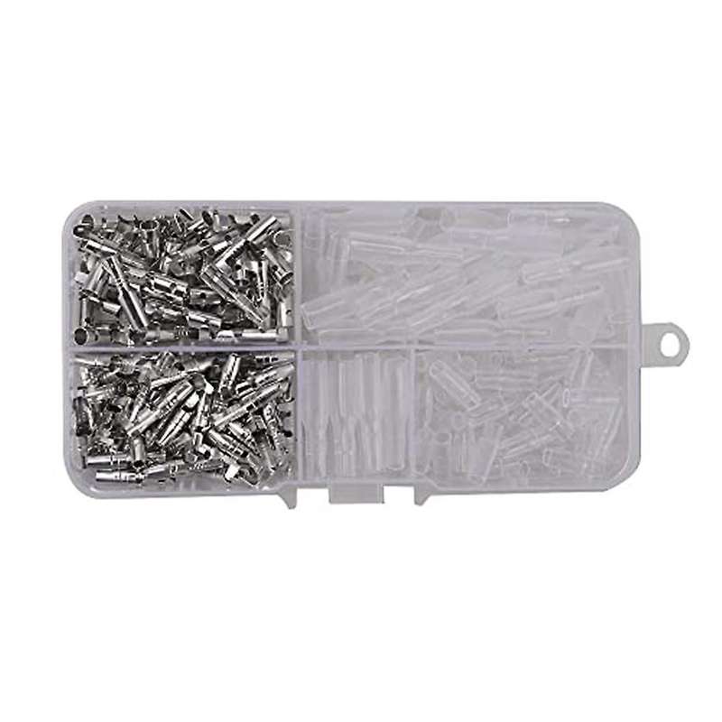 200pcs 3.9mm Brass Male and Female Terminals Wire Connector Silver