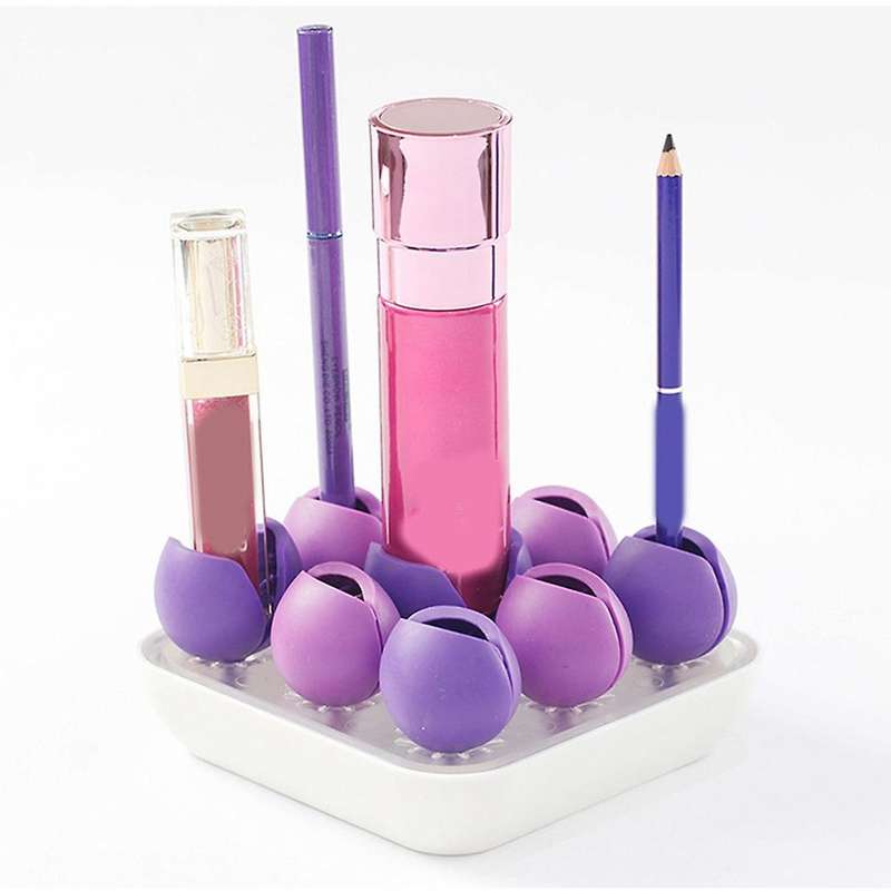 Desktop Storage Box Silicone Transparent Multi-purpose Box Purple