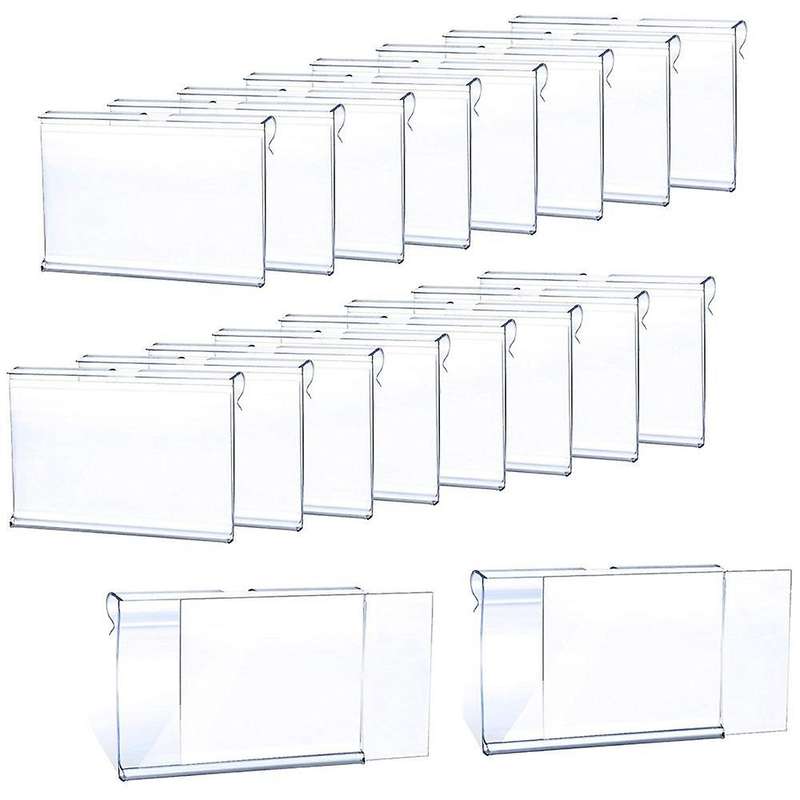 50pcs Clear Plastic Label Holder Price Tag, for Storage Bins Labels