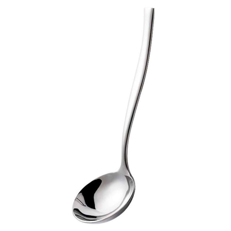 Stainless Steel Roundhead Dessert Spoon Long Handle Spoon Soup Bright