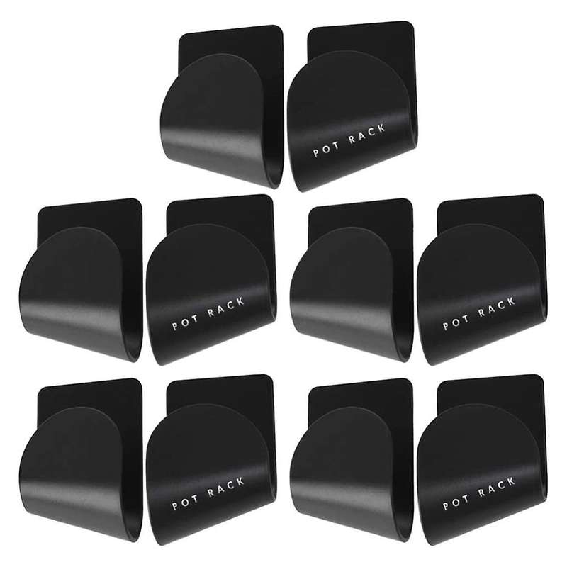5 Pairs Of Wall-mounted Pot Lid Racks Plastic Storage Racks Black