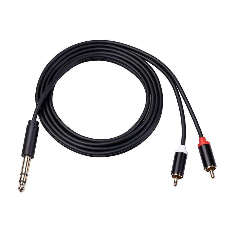 Rca Cable 6.35mm Male to 2 Rca Adapter Y Splitter Rca Cable -3 Meter