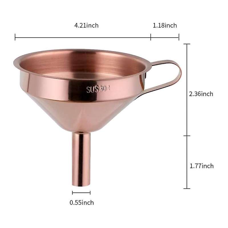 Stainless Steel Funnel with Detachable Filter for Canning -rose Gold