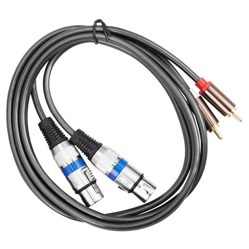 Hifi Audio Cable 2 Rca Male to Xlr 3 Pin Female Amplifier Cable 1.5m