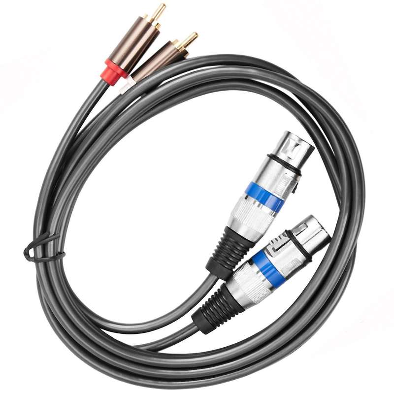 Hifi Audio Cable 2 Rca Male to Xlr 3 Pin Female Amplifier Cable 1.5m