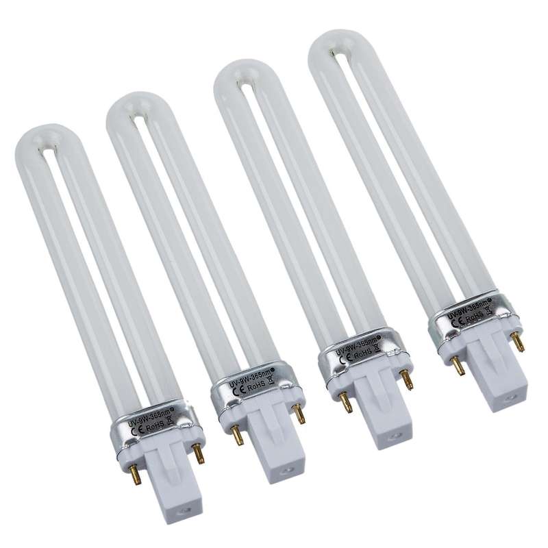 9w Uv Lamp Light Bulb Tube Gel Nail Art Dryer, Set Of 4