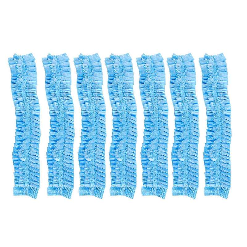 200pcs Clear Disposable Plastic Shower Bath Caps for Hotel Use (blue)