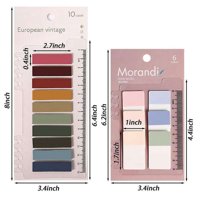 Index Tabs with Ruler, 4 Pack 660 Pieces Sticky Tab A