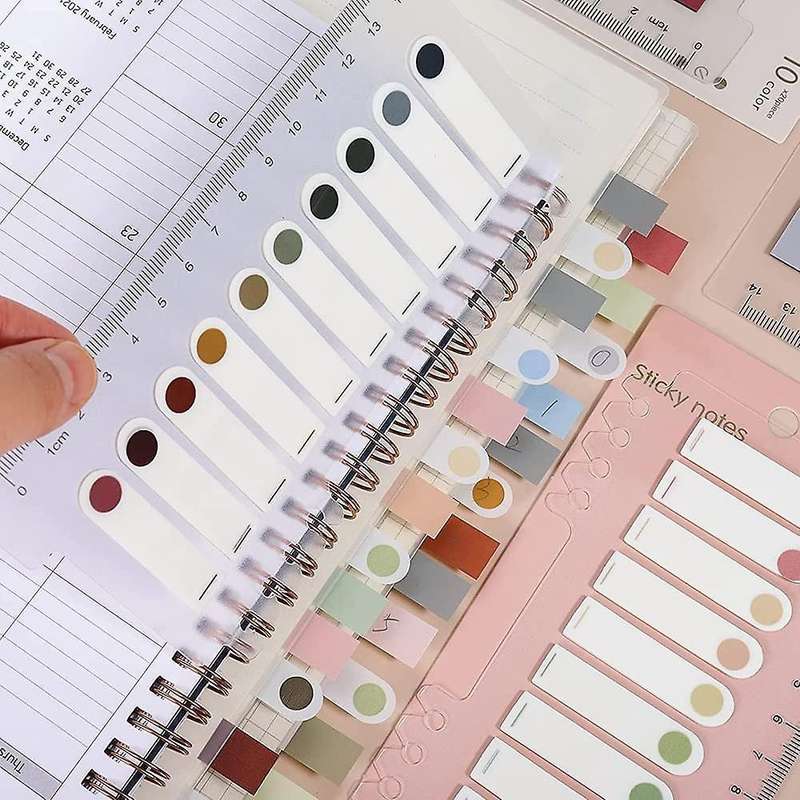 Index Tabs with Ruler, 4 Pack 660 Pieces Sticky Tab A