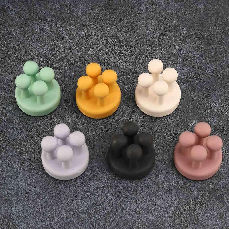 Adhesive Hooks Plug Cable Utility Silicone Hooks (6 Pcs 6 Color)
