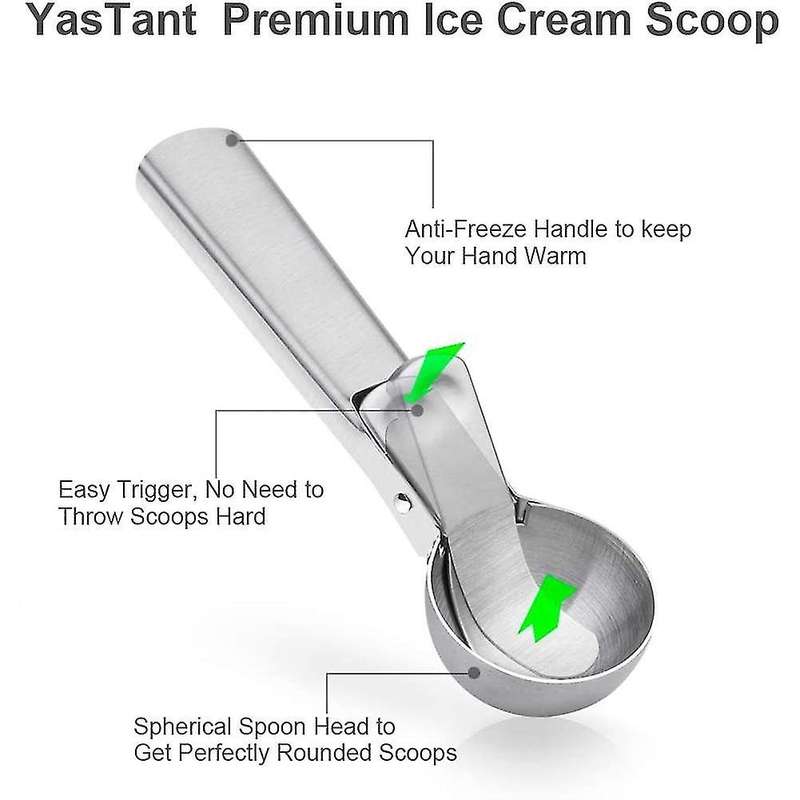 Stainless Steel Ice Cream Scoop, Cookie Scoop with Antifreeze Handle