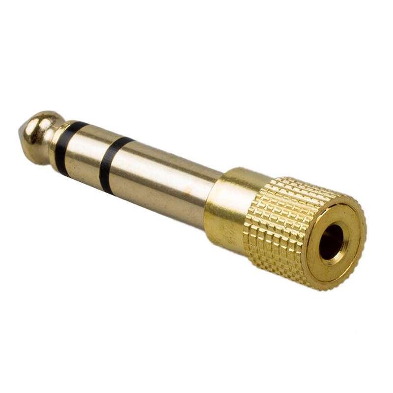 Headphone Adapter Stereo Gold Plug 1/4 Inch Male to 1/8 Inch