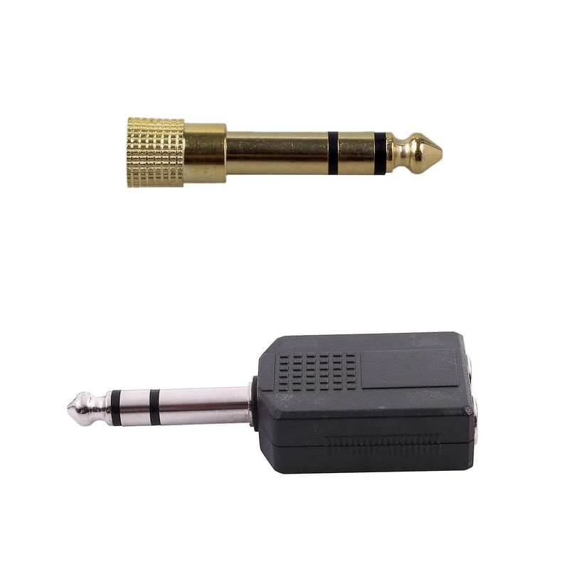 Headphone Adapter Stereo Gold Plug 1/4 Inch Male to 1/8 Inch