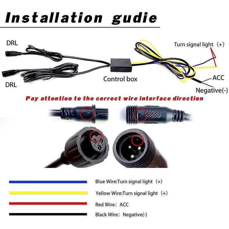 For Toyota Highlander Car Led Drl Daytime Running Light White/amber
