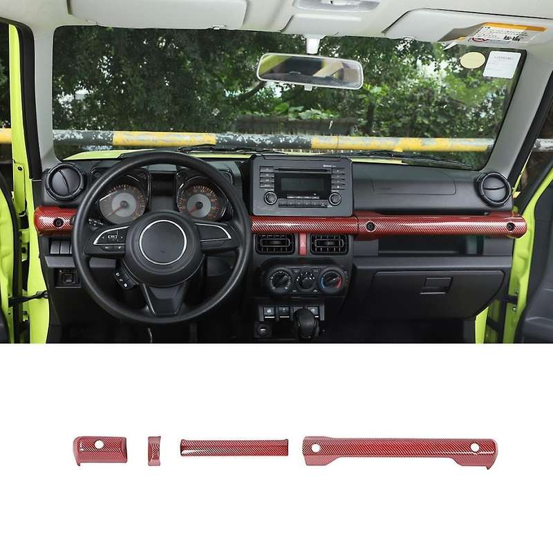 Car Central Control Handle Cover for Suzuki Jimny,red Carbon Fiber