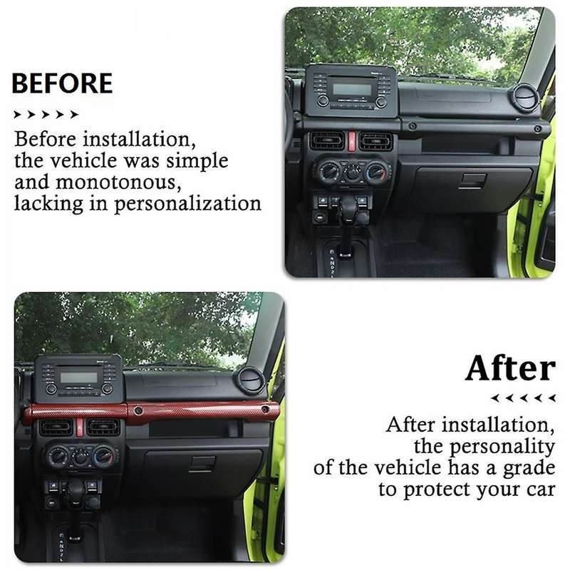 Car Central Control Handle Cover for Suzuki Jimny,red Carbon Fiber