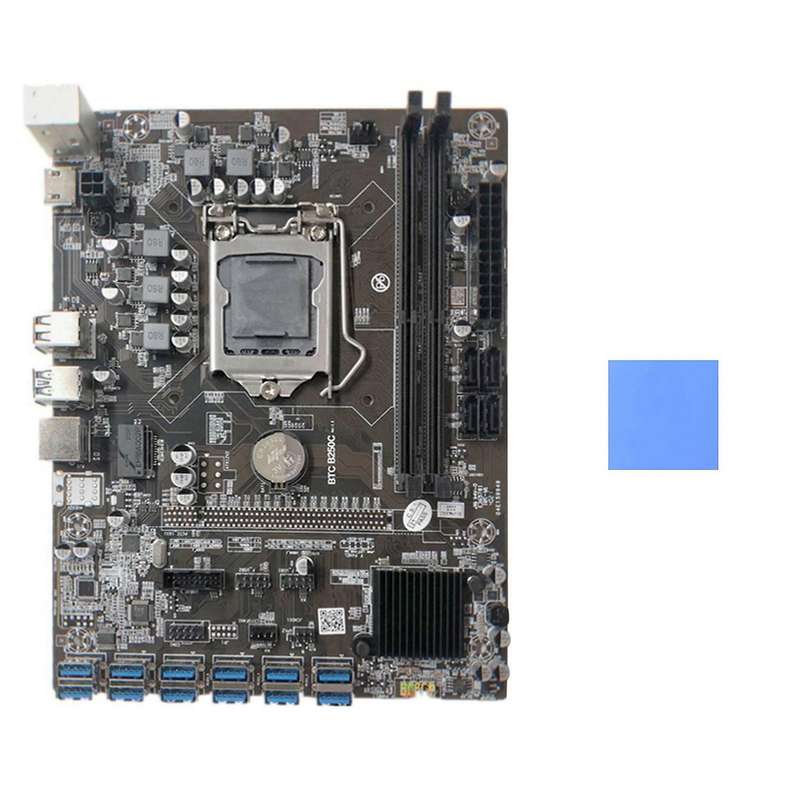 B250c Miner Motherboard+thermal Pad 12 Pcie to Usb3.0 Graphics Card