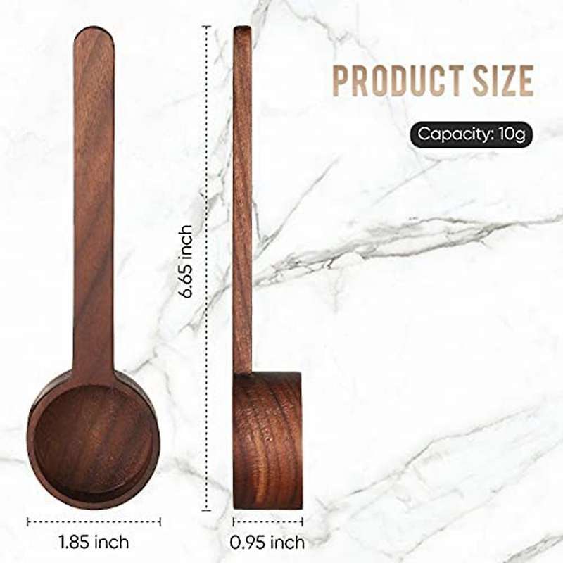 2 Pieces Of Wooden Measuring Coffee Spoon Set Grinding Coffee Spoon