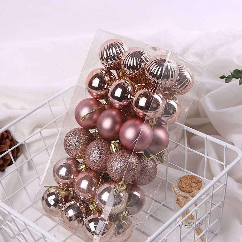 36pcs 4cm Plastic Christmas Ball Pearly Matte Light Shaped,wine Red