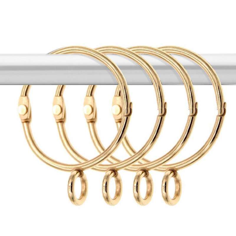 20 Pcs Gold Metal Drapery Loops with Eyelet for Hook Pins (1.5 Inch)