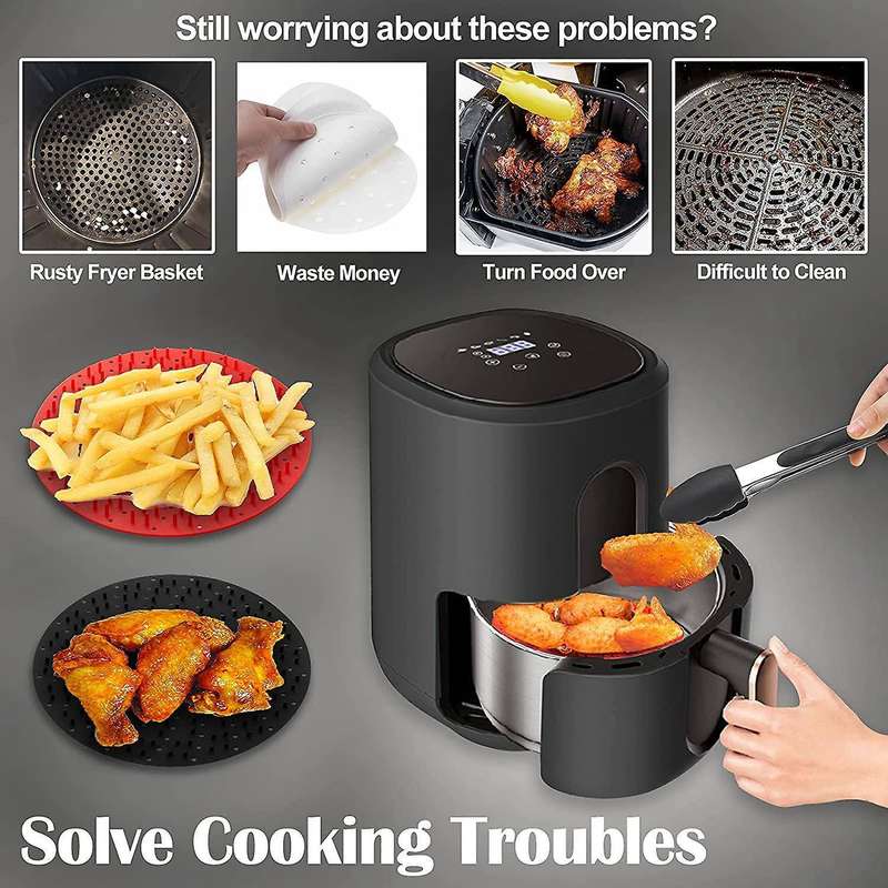 Reusable Air Fryer Liners with Silicone Air Fryer Mats Accessories-a