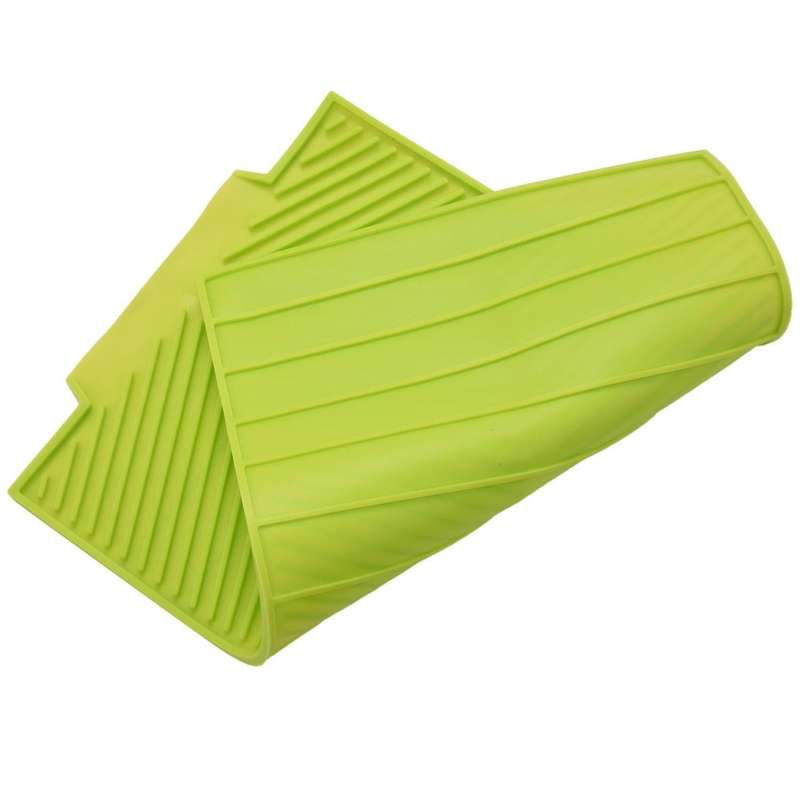 Silicone Dish Drying Mat Flume Folding Draining Mat,rectangle Green