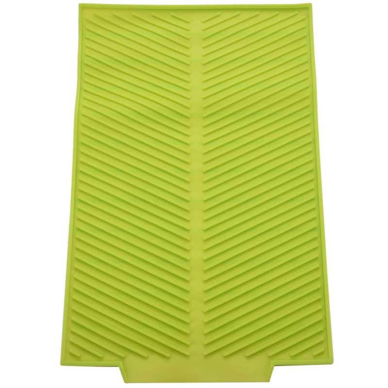 Silicone Dish Drying Mat Flume Folding Draining Mat,rectangle Green