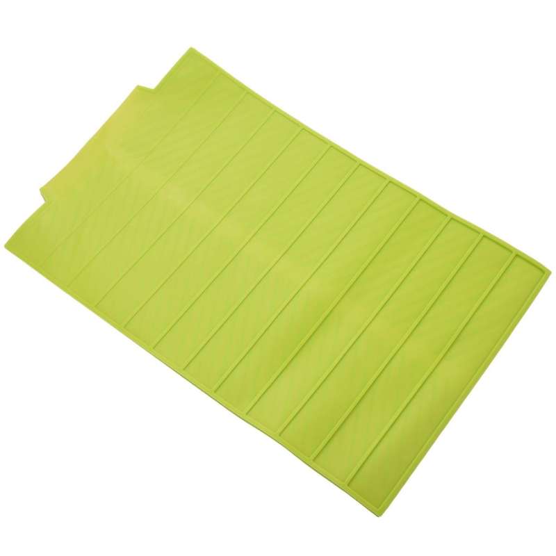 Silicone Dish Drying Mat Flume Folding Draining Mat,rectangle Green