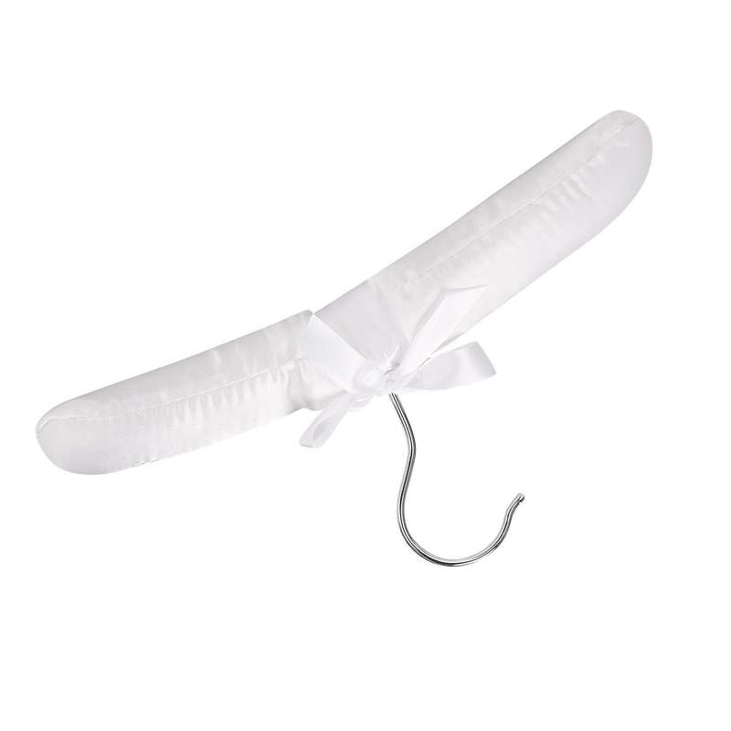 5pcs Luxury Satin-padded Children's Clothes Kids' Cloth Hook Hanger Wardrobe Organiser--white