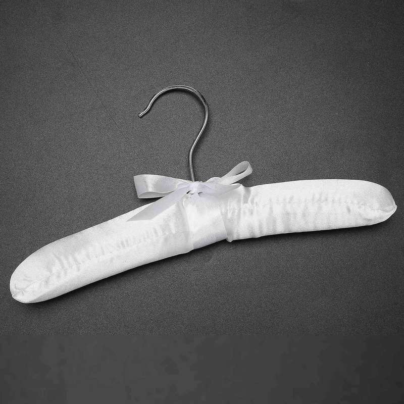 5pcs Luxury Satin-padded Children's Clothes Kids' Cloth Hook Hanger Wardrobe Organiser--white