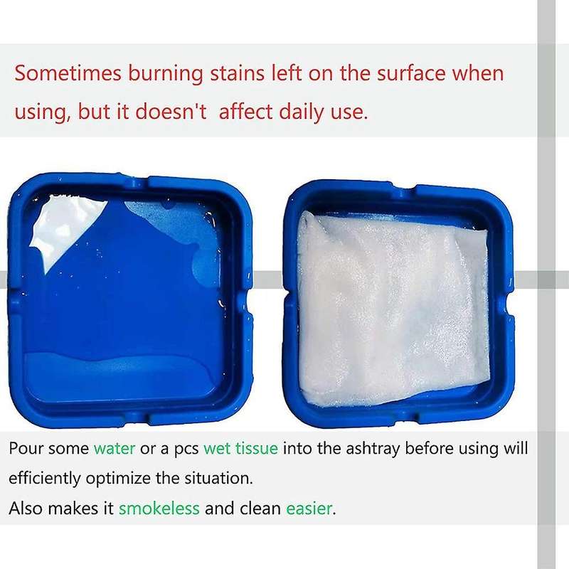Square Silicone Ashtray for Cigarettes Unbreakable Heat-resistant