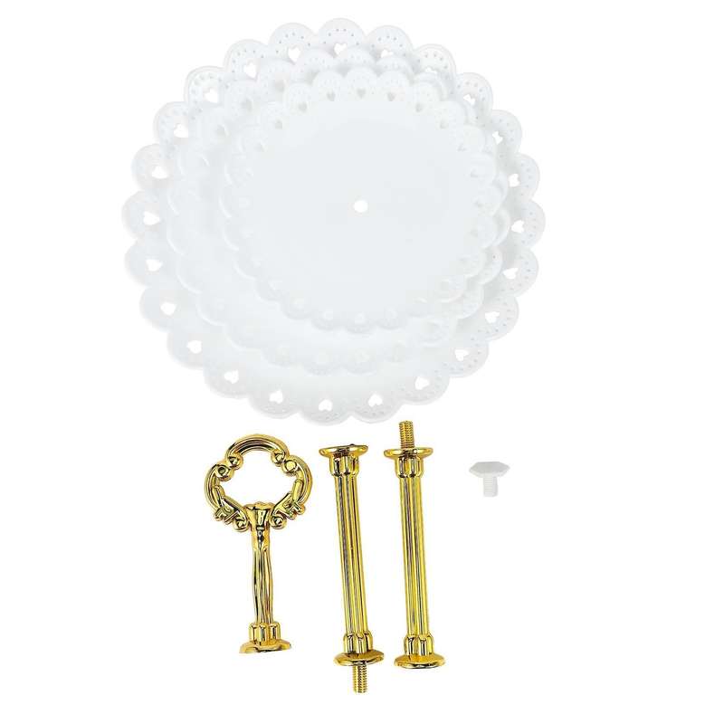 1set 3 Layers Cake Stand Dessert Fruits Vegetable Placed Tool White