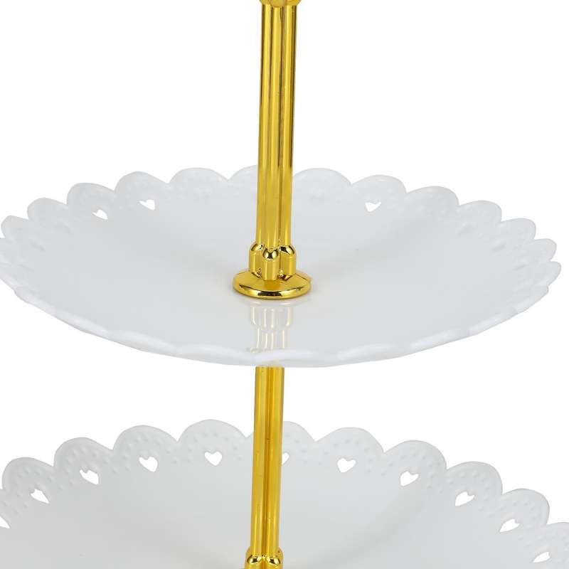 1set 3 Layers Cake Stand Dessert Fruits Vegetable Placed Tool White