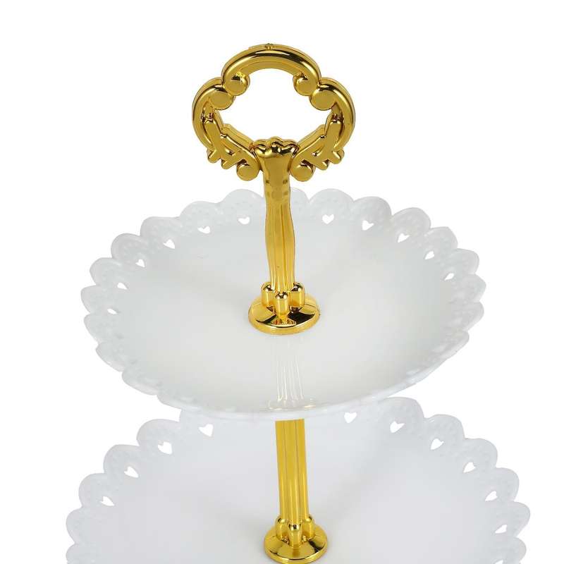 1set 3 Layers Cake Stand Dessert Fruits Vegetable Placed Tool White