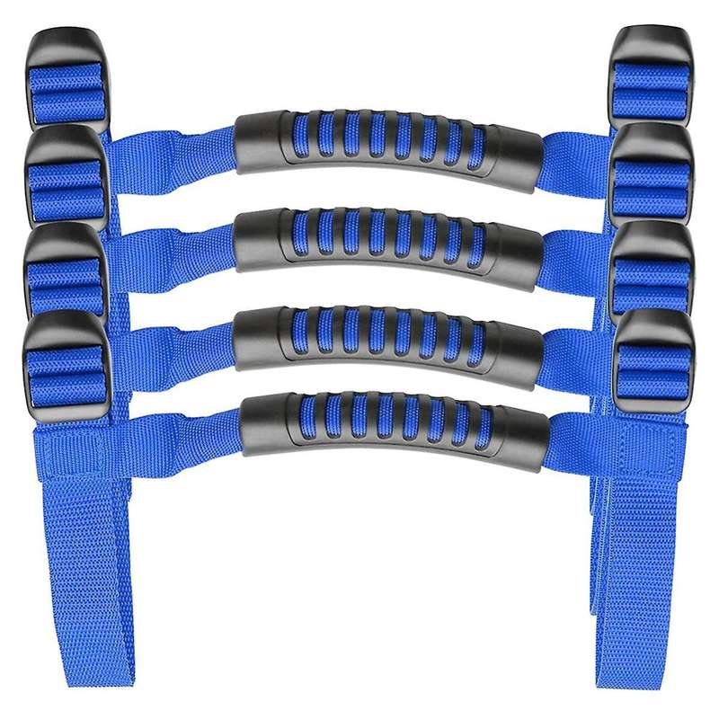Grab Handles for 1995-2021 Jk Jku Jl Rubicon X Roll Bar 4pcs (blue)