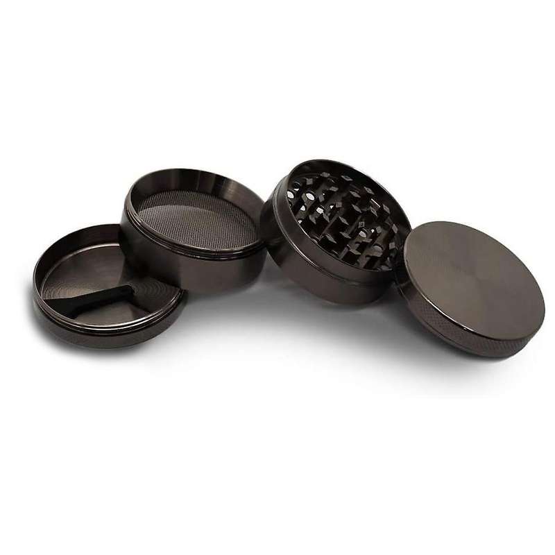 4-layer Spice Herb Grinder Zinc Alloy with Pollen Collector -gray