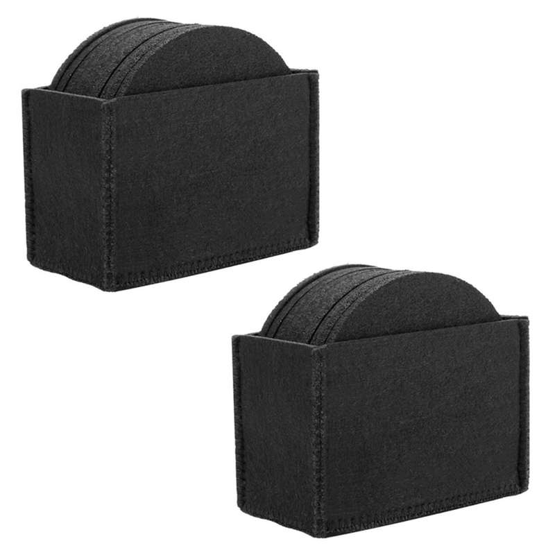 Round Felt Coaster Cup Mat Pad Storage Box for Bowl Mug Coaster 20pcs
