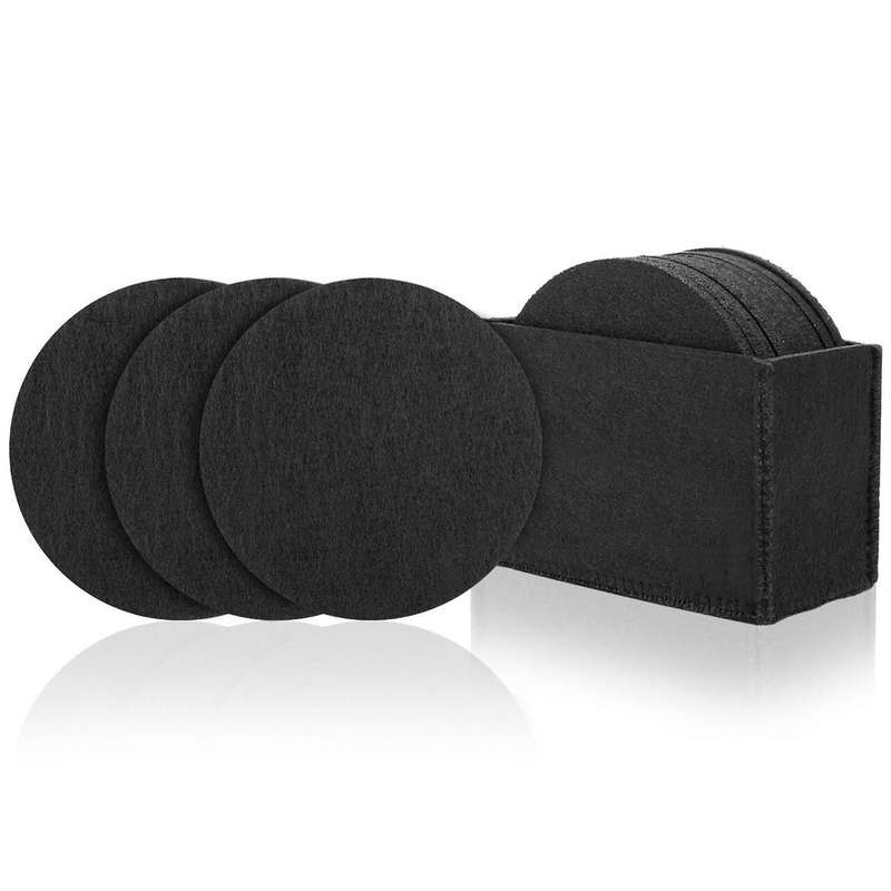 Round Felt Coaster Cup Mat Pad Storage Box for Bowl Mug Coaster 20pcs