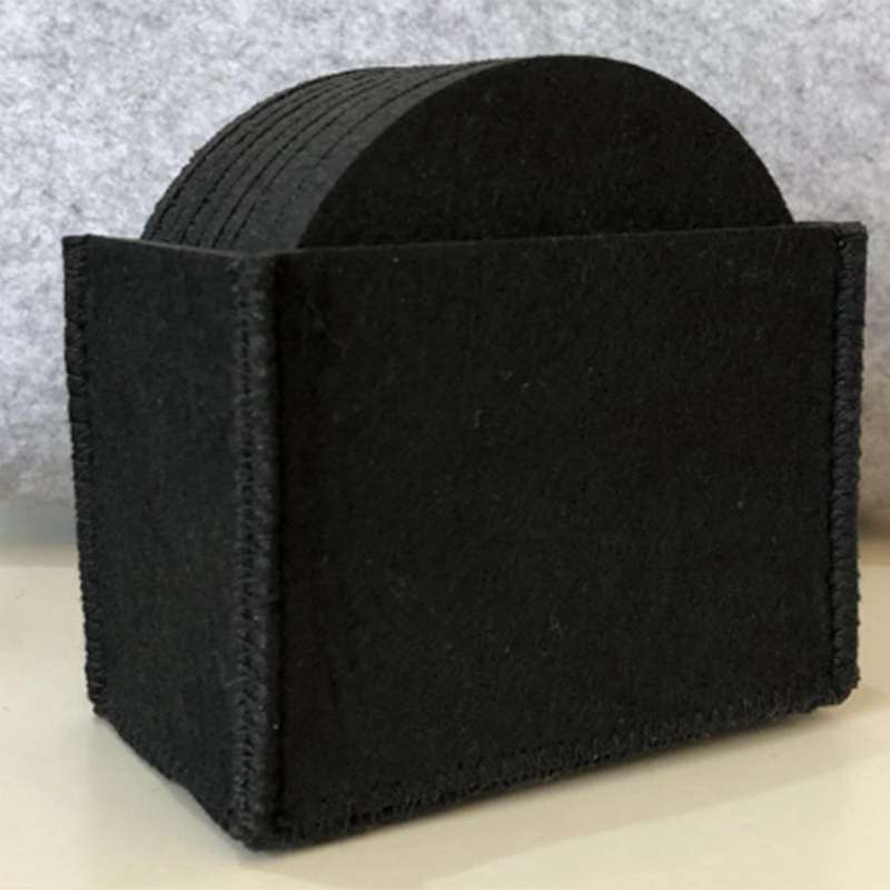 Round Felt Coaster Cup Mat Pad Storage Box for Bowl Mug Coaster 20pcs
