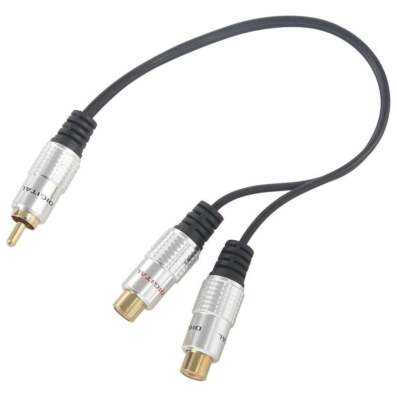 Metal Rca Female to Dual 2-rca Male Gold Plated Adapter,audio Cable