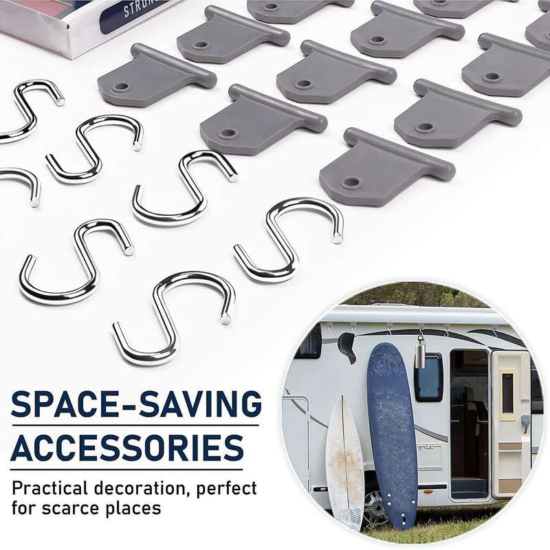 12pcs Camping Awning Hooks for Christmas Party Caravan Travel Trailer