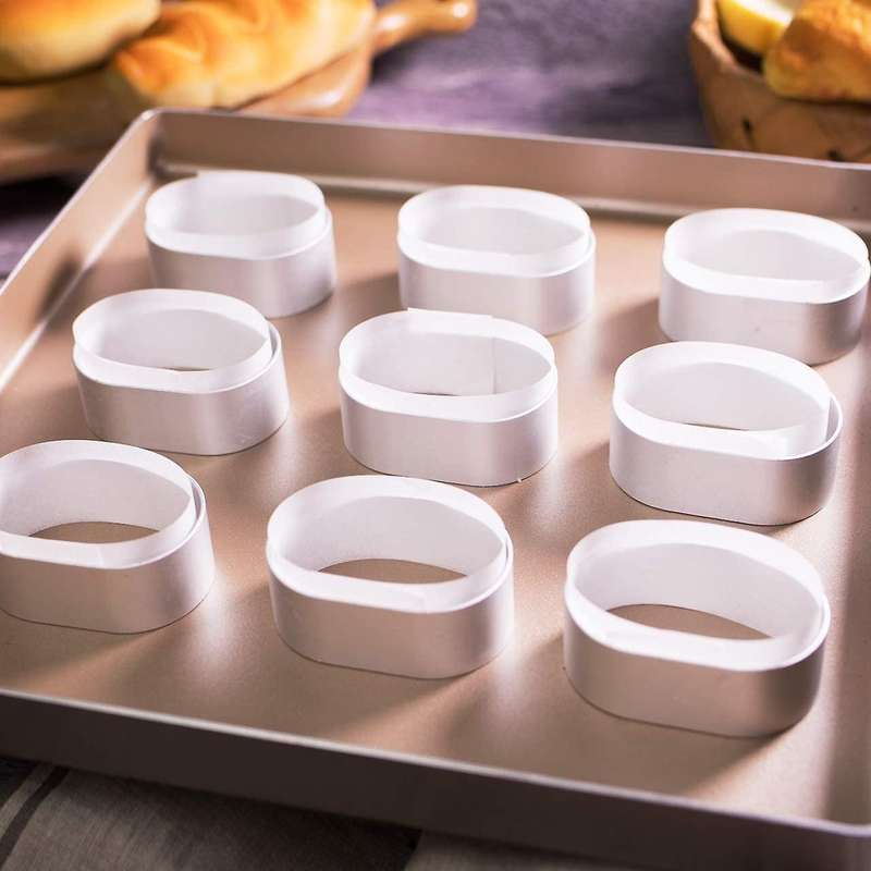 Oval Cheese Cake Rings Half-cooked Molds Cake Paper Side Liners