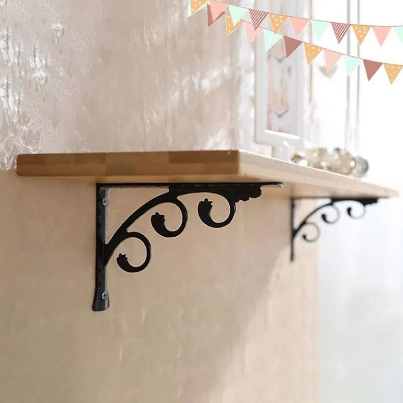 2pcs Wall Mounted L Shaped Angle Bracket Multifuntional Brace Shelf M