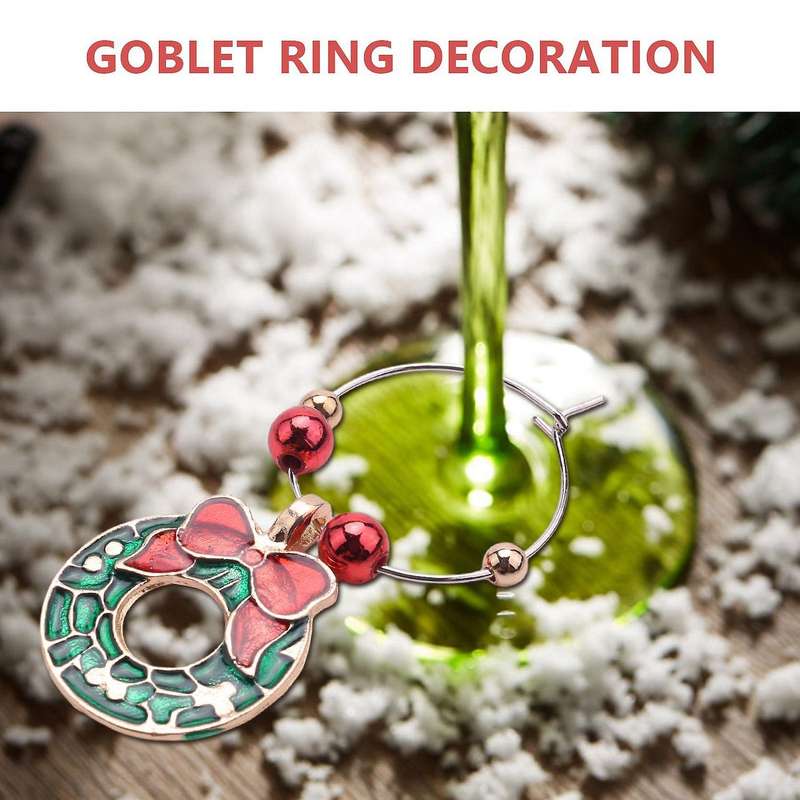 12 Pc Christmas Themed Wine Glass Markers for Christmas Party Favors
