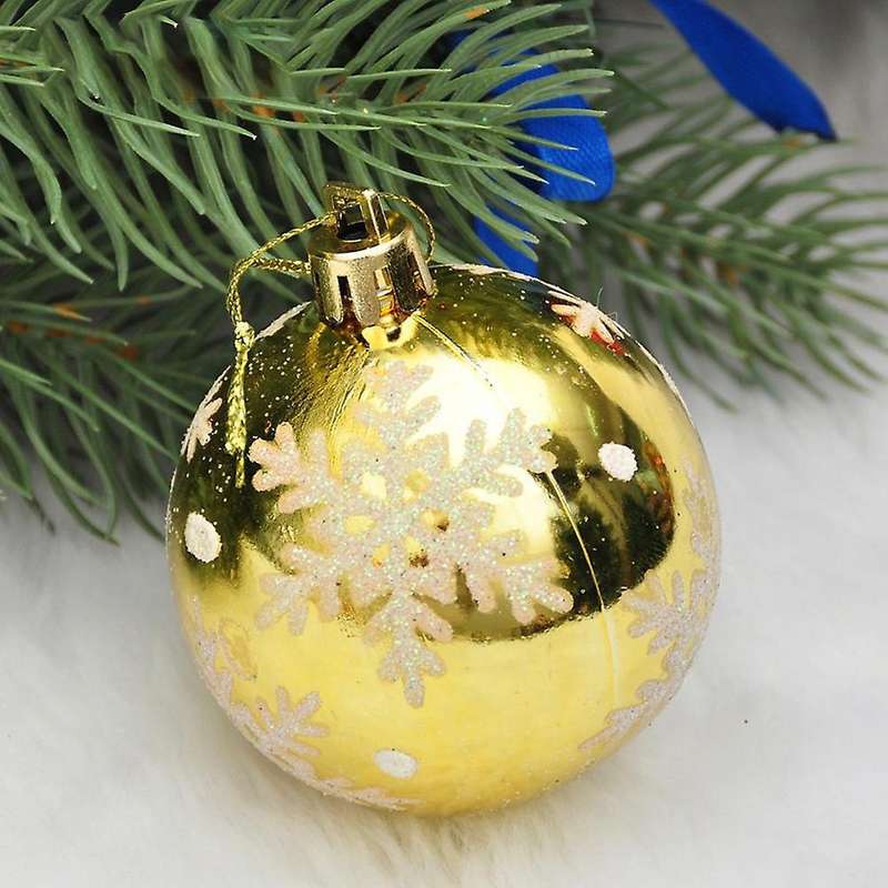 6pcs 6cm Christmas Balls Christmas Tree Decorations Gift -gold