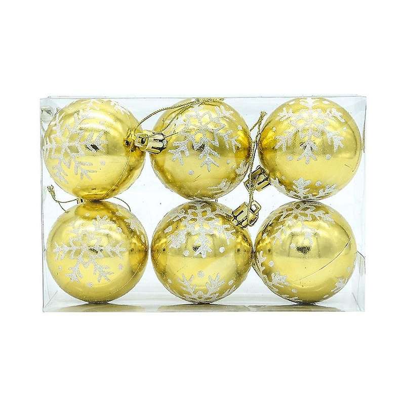 6pcs 6cm Christmas Balls Christmas Tree Decorations Gift -gold