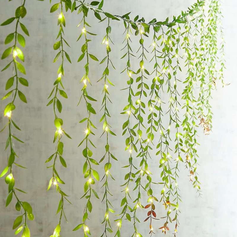 6 Pcs Artificial Vines Fake Greenery Garland Willow Leaves