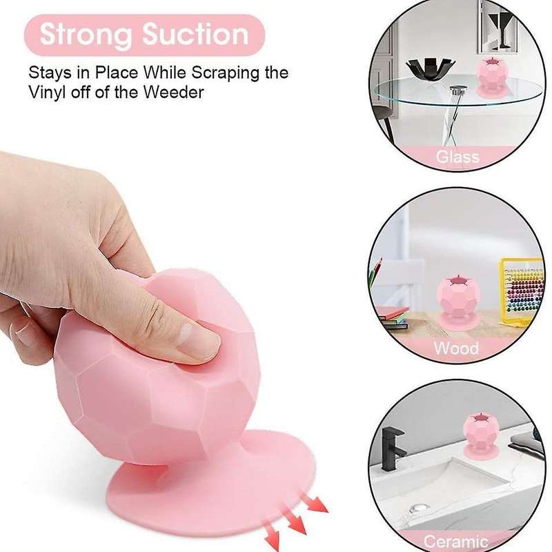 2 Pack Vinyl Weeding Scrap Collectors, Silicone Suction Cups