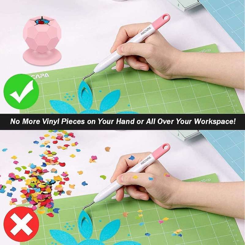 2 Pack Vinyl Weeding Scrap Collectors, Silicone Suction Cups