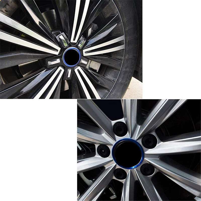 Wheel Hub Logo Ring Cover Trim for Jetta Golf Passat (blue) -4pcs